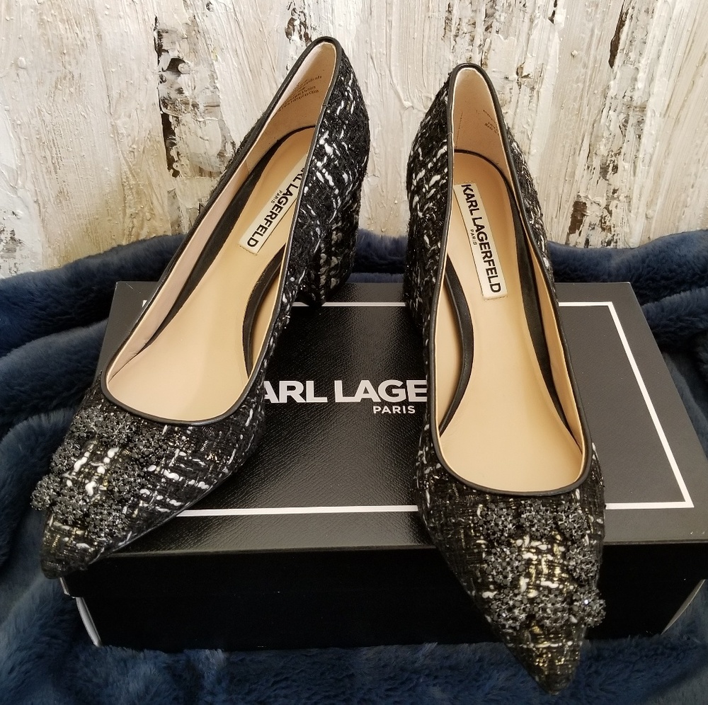 NWB Karl Lagerfeld Paris Adona2 Block Heels